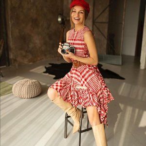 NWT Simone Rocha x H&M Asymmetric Gingham Cotton Dress S